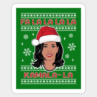 Ugly Christmas Sweater Fa La La Kamala Harris Funny Political Humor Sticker